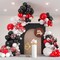 136pcs Red and Black Balloons Arch kit, 18 12 10 5 Inch Red and White Silver Confetti Balloons(Black & white & red)
